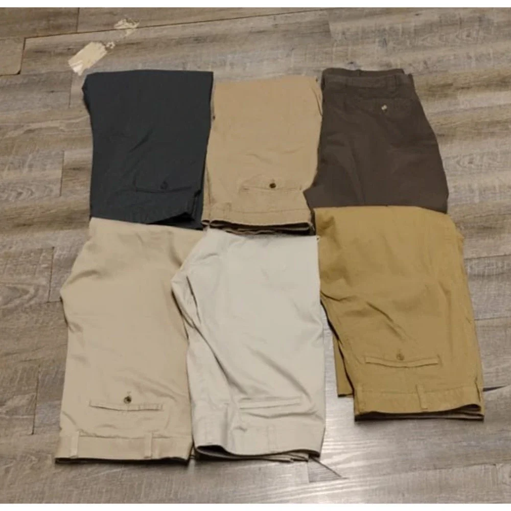 lot of 6 Eddie Bauer, Dockers, Lee, C.Barrow Men's dress Pants Sz 42X30 multico
